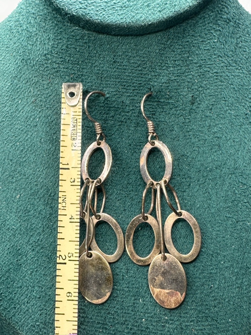 Alyssa Smith Jewelry 925 Italy Sterling Silver Disc Dangle Drop Earrings - Picture 4 of 6